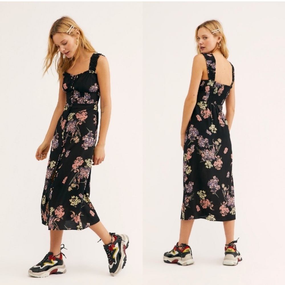 Free People Scorpio Rising Midi Floral Dress